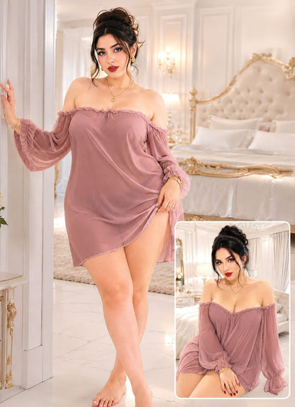 Off Shoulder Frill Trim Cover Up Dress