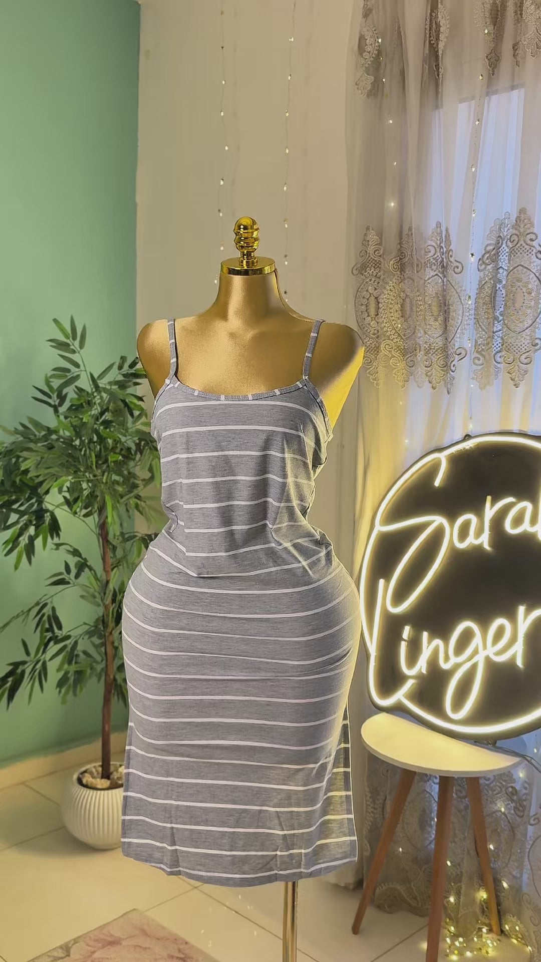 Striped Cotton Lounge Dress