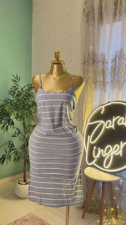 Striped Cotton Lounge Dress